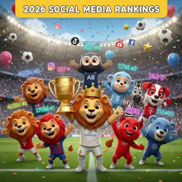 top 10 football clubs with most followers on social media in the world in 2026
