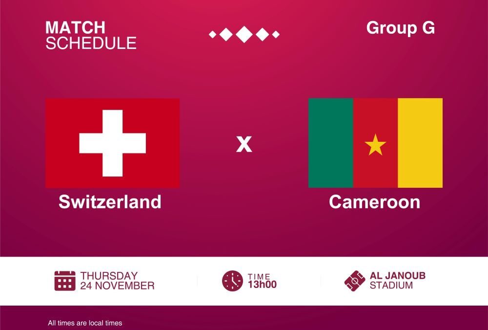 World Cup 2022: Switzerland vs Cameroon Match Preview