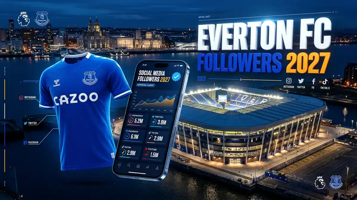 Follower dell’Everton sui social nel 2027