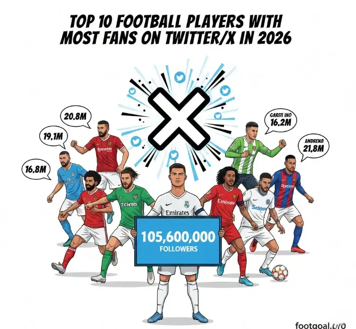 Top 10 Football Players with Most Fans on Twitter/X in 2026