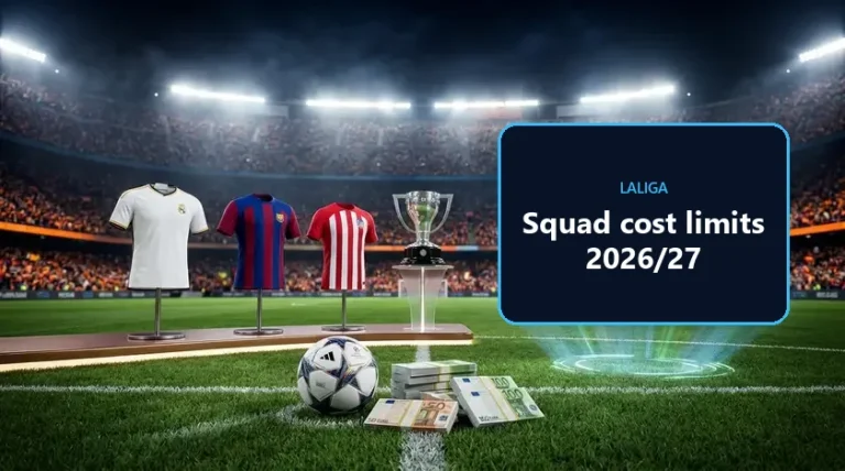 Los 20 clubes de LaLiga ordenados por su límite oficial de coste de plantilla
